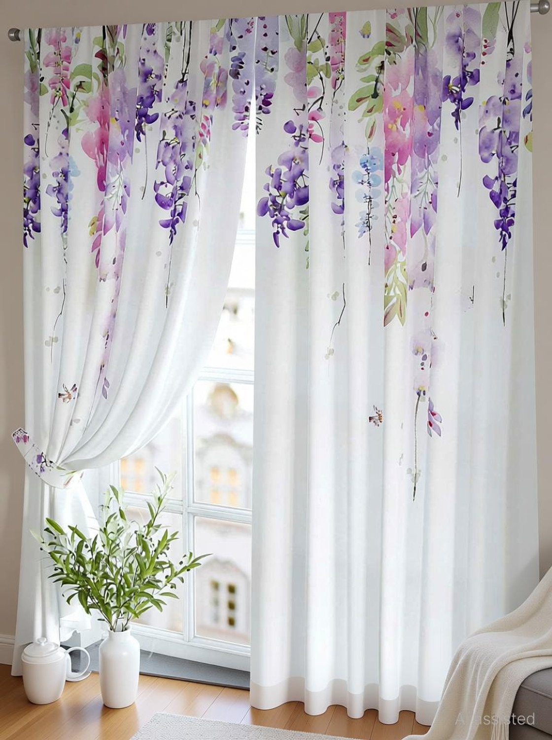 Image of BEST FAB 214 cm (7 ft) Door Polyester Room Darkening Curtain (Pack Of 2)