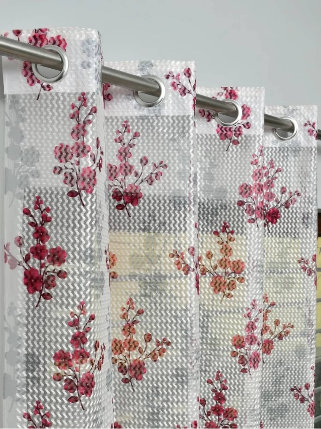 Achintya 153 cm (5 ft) Window Tissue Semi Transparent Curtain Single Curtain