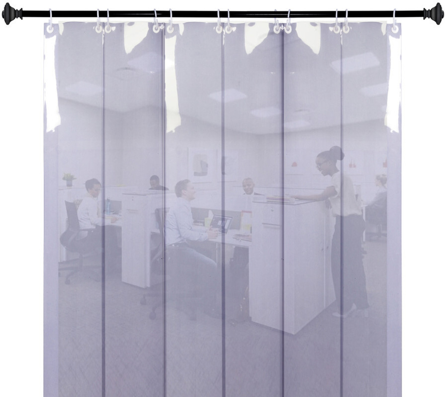 Image of Stylista 243.84 cm (8 ft) Door PVC Transparent Curtain (Pack Of 6)