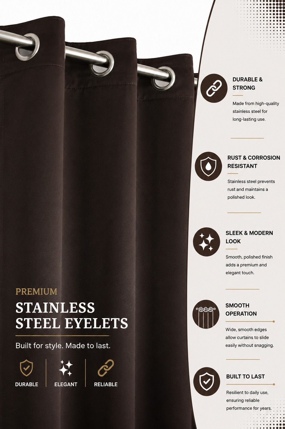 Image of Homefab India 152.4 cm (5 ft) Window Polyester Blackout Curtain (Pack Of 2)
