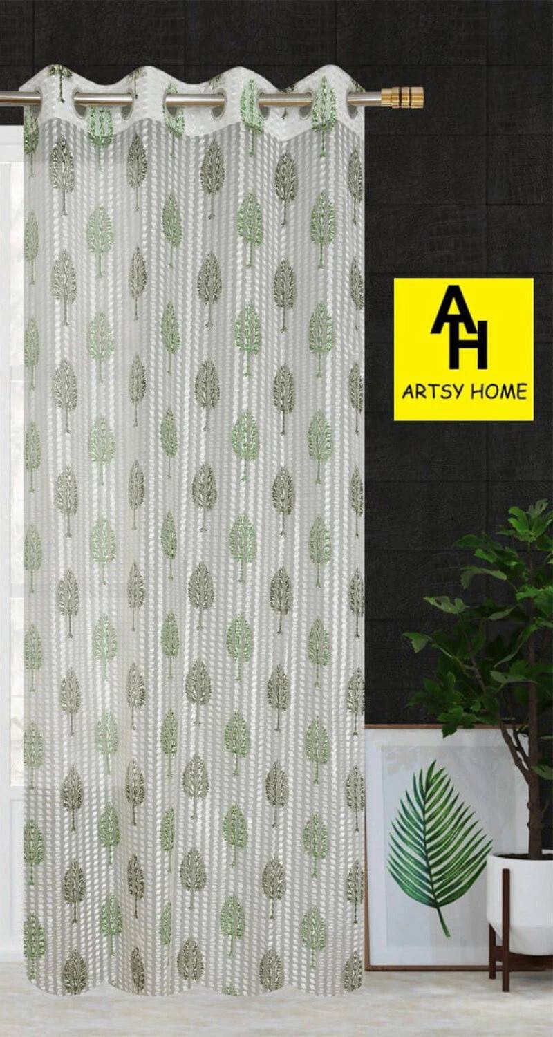 BANAVY 214 cm (7 ft) Door Tissue, Net Semi Transparent Curtain Single Curtain