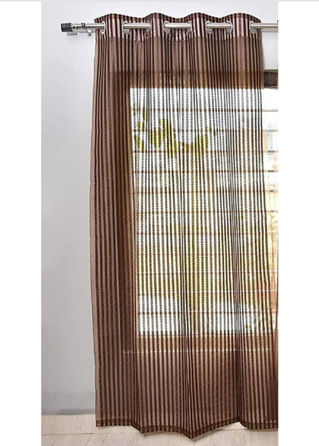 Achintya 153 cm (5 ft) Window Tissue Semi Transparent Curtain Single Curtain