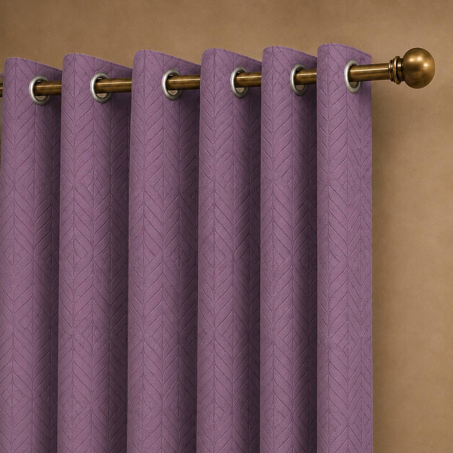 Image of LINENWALAS 152.4 cm (5 ft) Window Polyester Blackout Curtain (Pack Of 2)