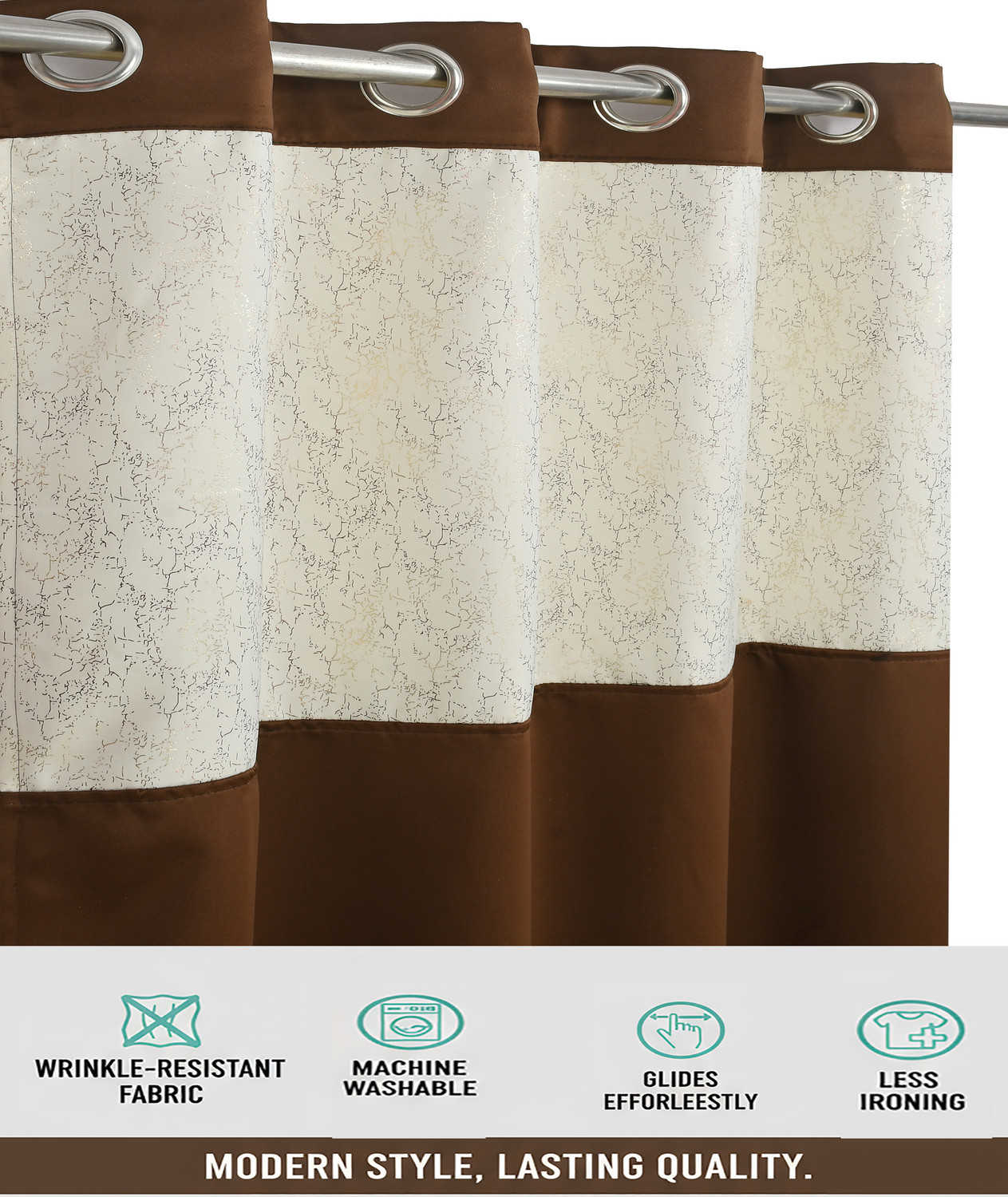 Image of Home Stylish 274 cm (9 ft) Long Door Silk Blackout Curtain Single Curtain
