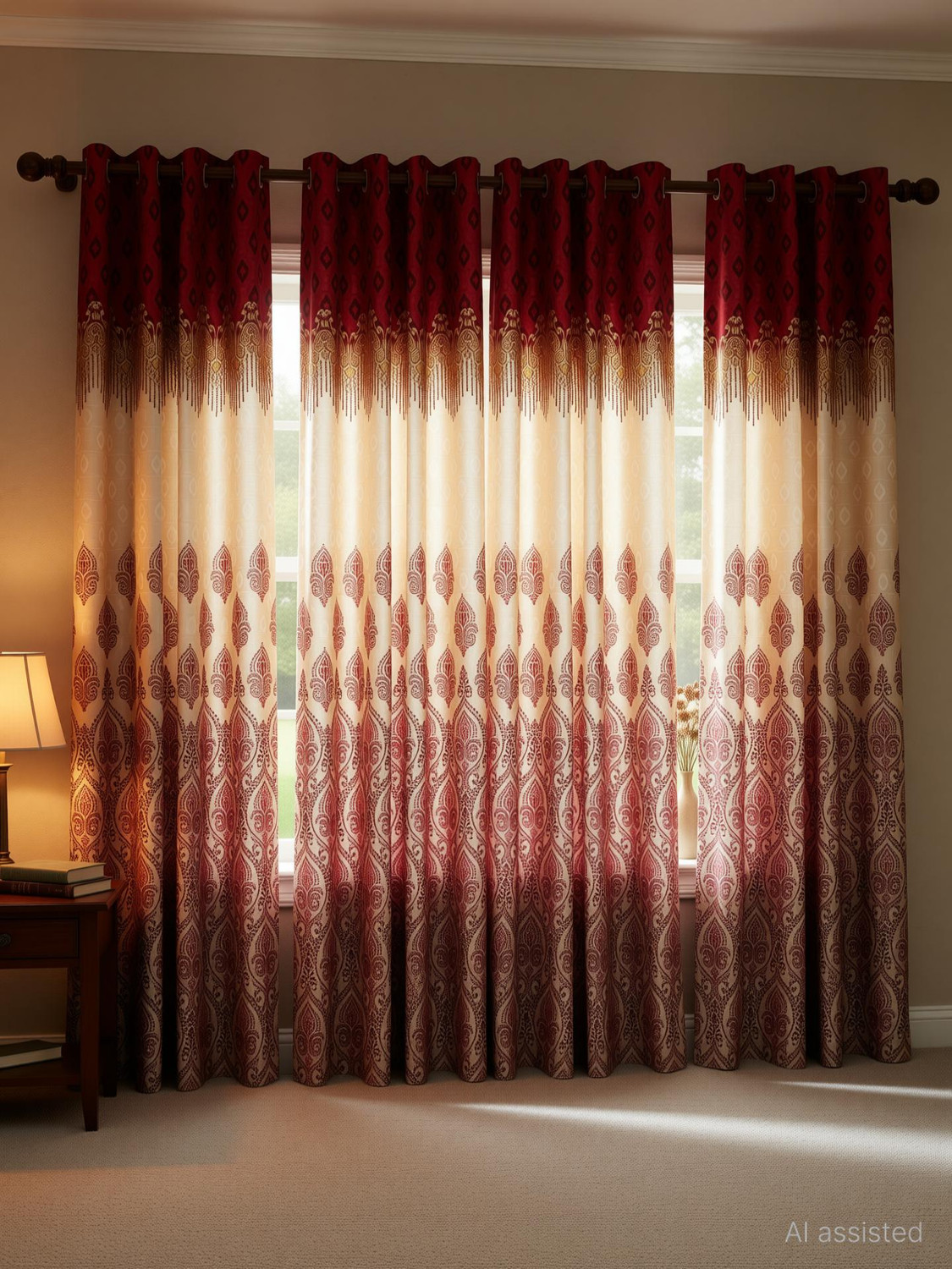 Image of Home Sizzler 153 cm (5 ft) Window Polyester Semi Transparent Curtain (Pack Of 4)