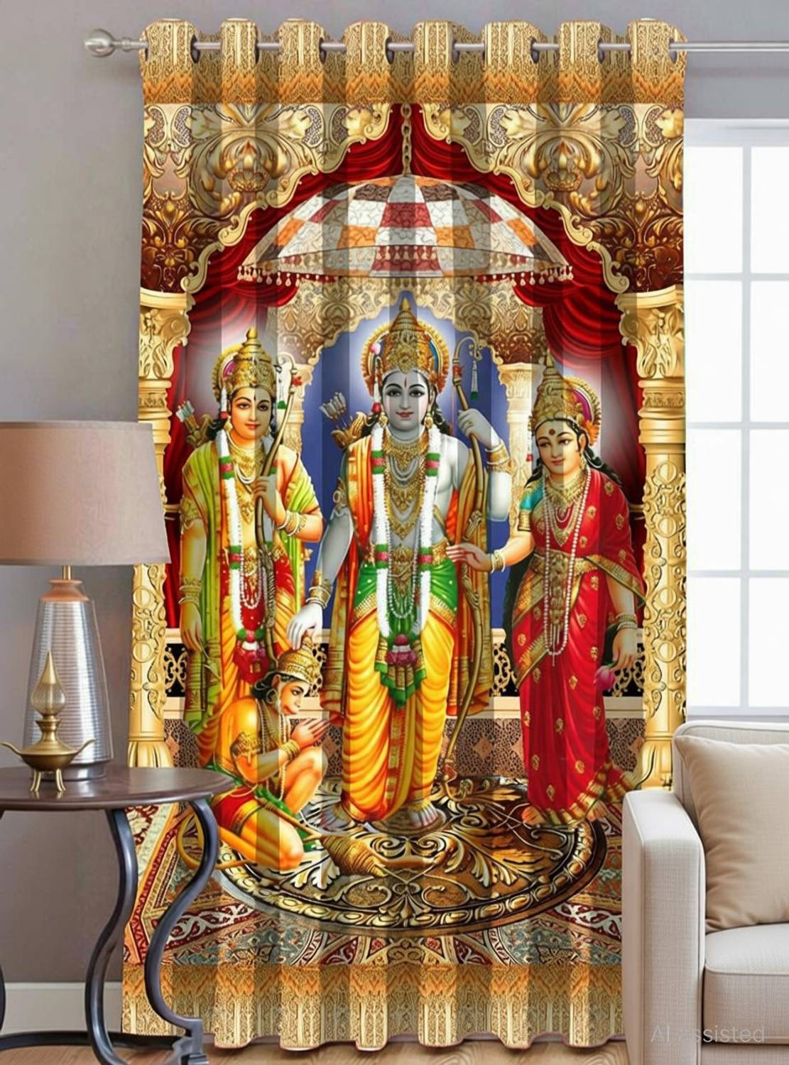 ARTSY HOME 154 cm (5 ft) Window Polyester Room Darkening Curtain Single Curtain
