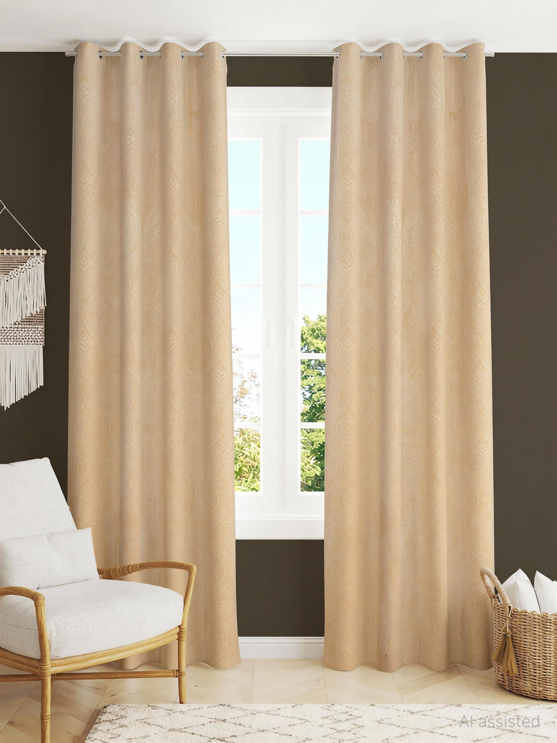 Image of Homefab India 214 cm (7 ft) Door Velvet Room Darkening Curtain (Pack Of 2)
