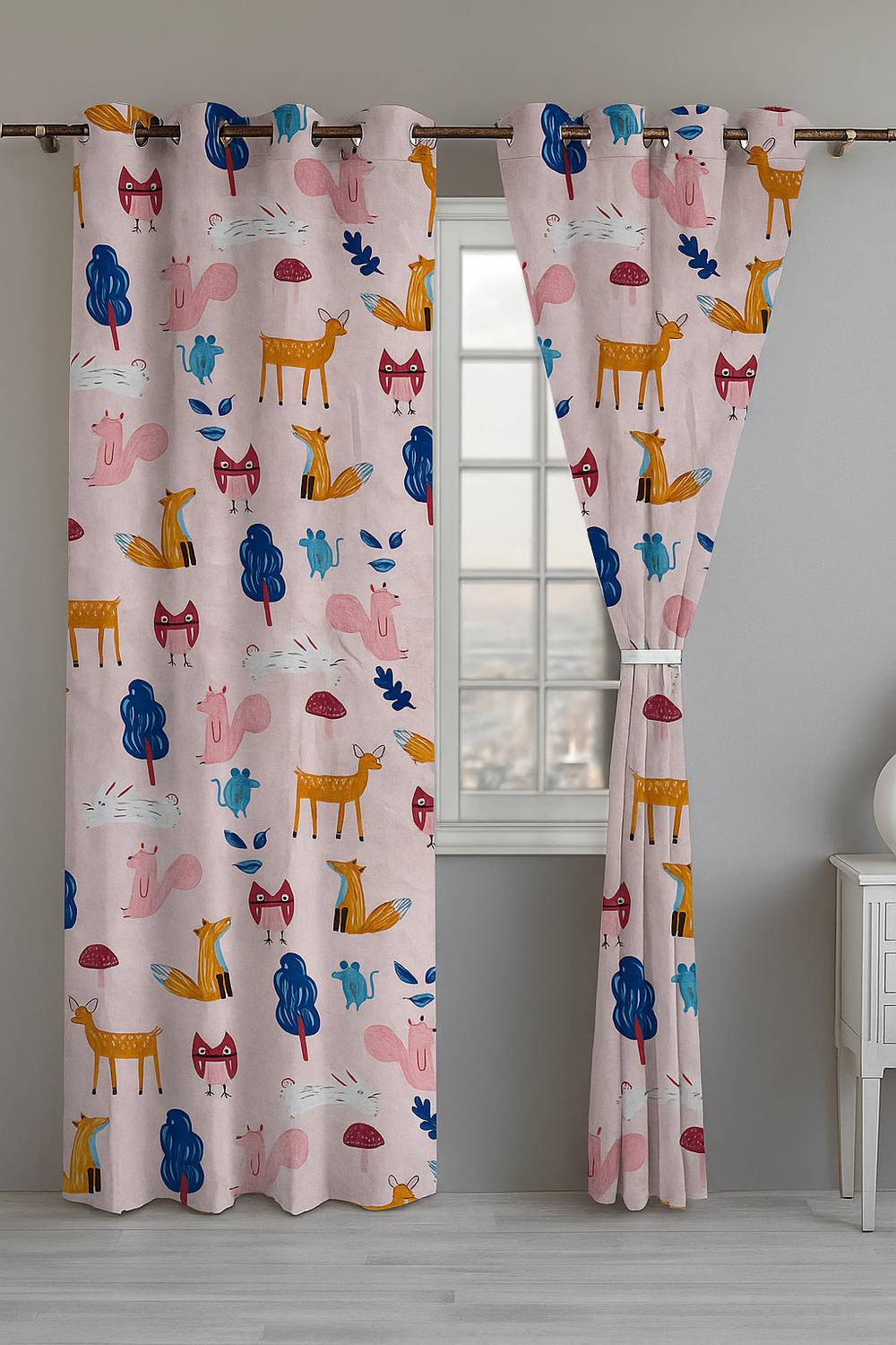 Ana 213 cm (7 ft) Door Cotton Room Darkening Curtain (Pack Of 2)