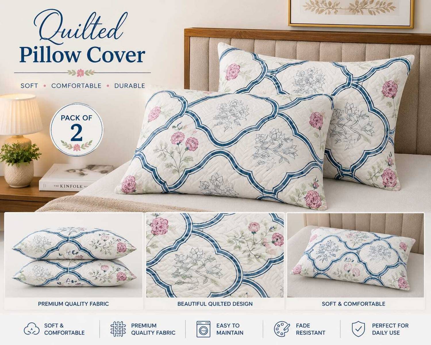 ALPHA HOME Microfiber Pillows Cover