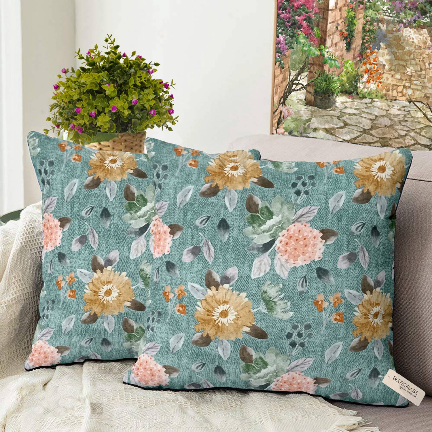 Bluegrass Velvet Cushions & Pillows Cover