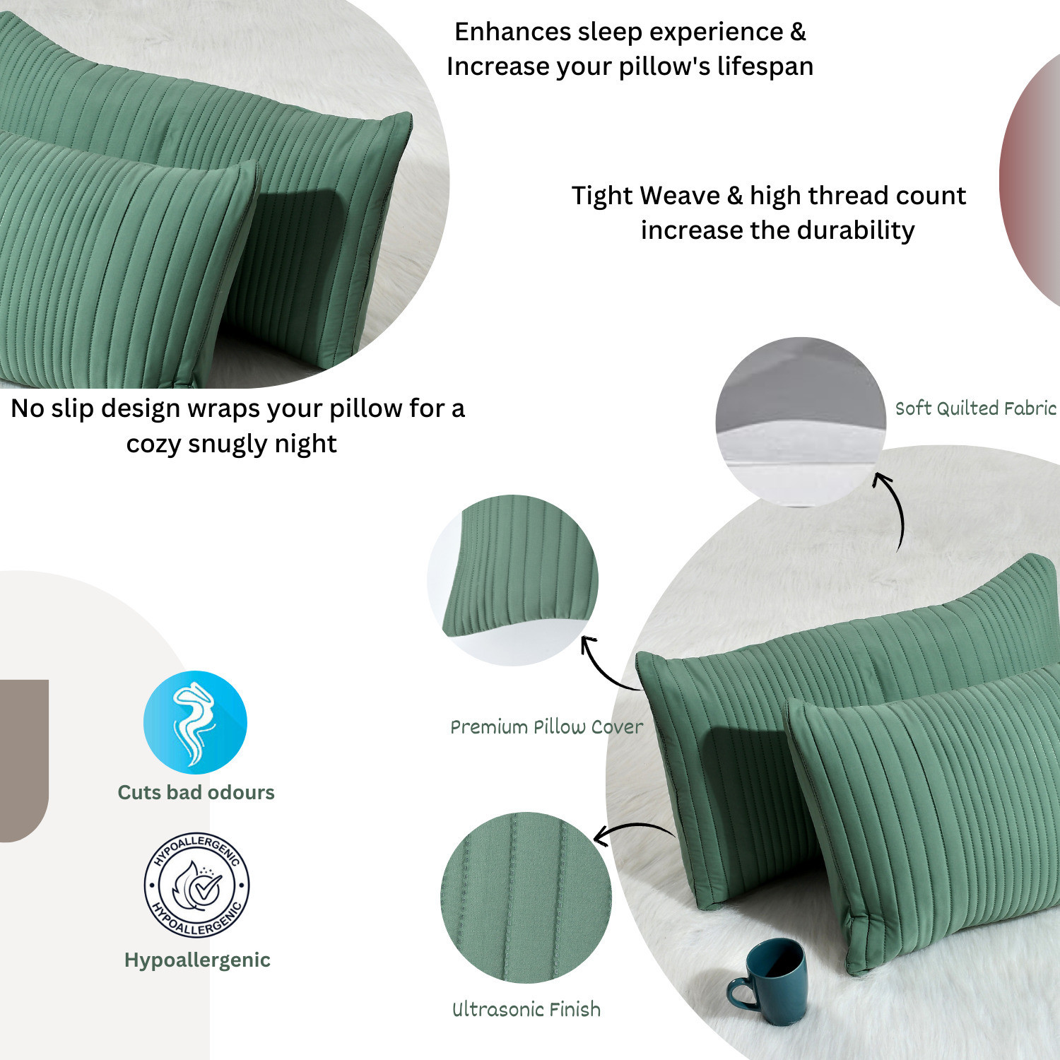Image of HIDECOR Microfiber Pillows Cover