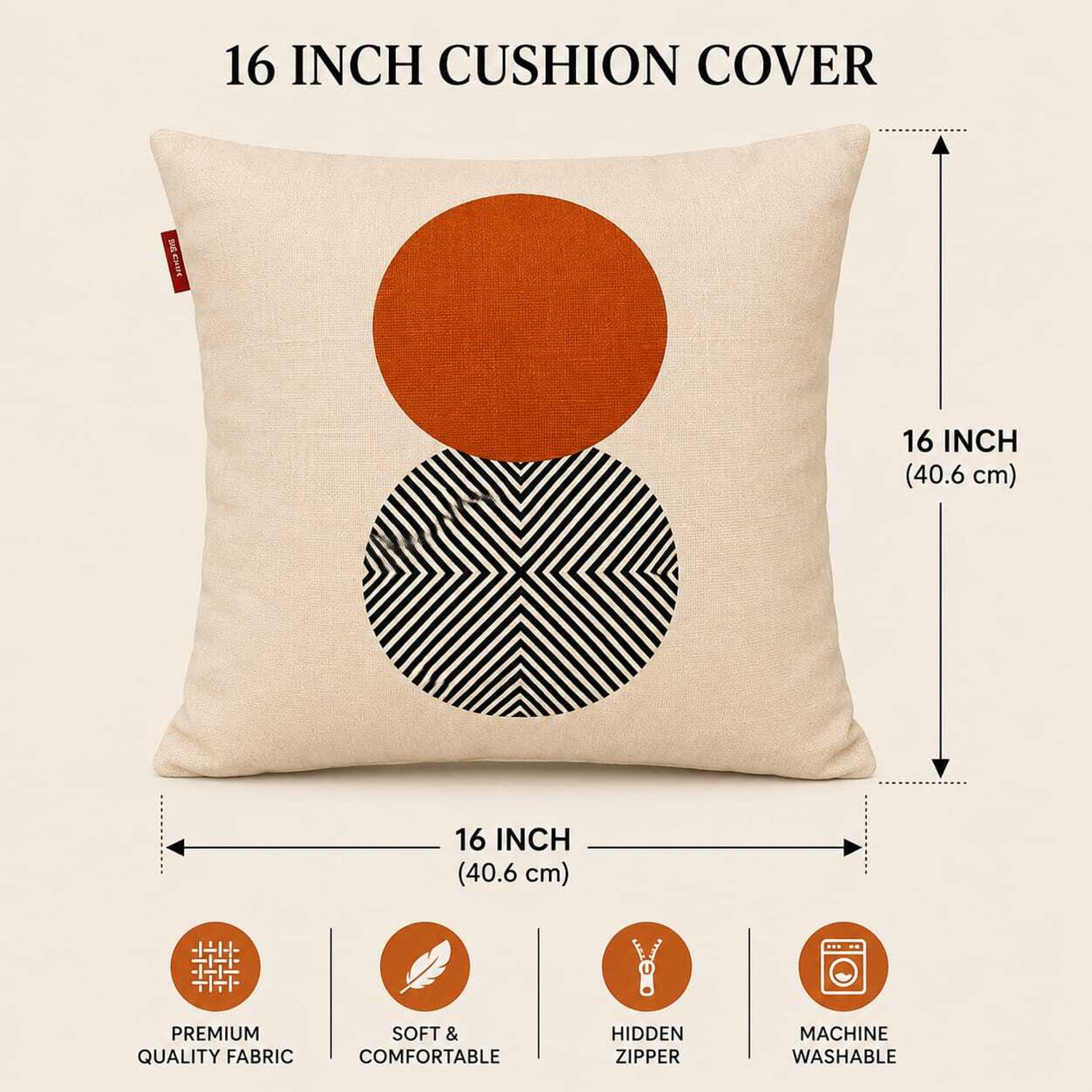 Image of Nishacozywear Jute Cushions Cover (40.6 cm*40.6 cm, Pack of 5, Multicolor)