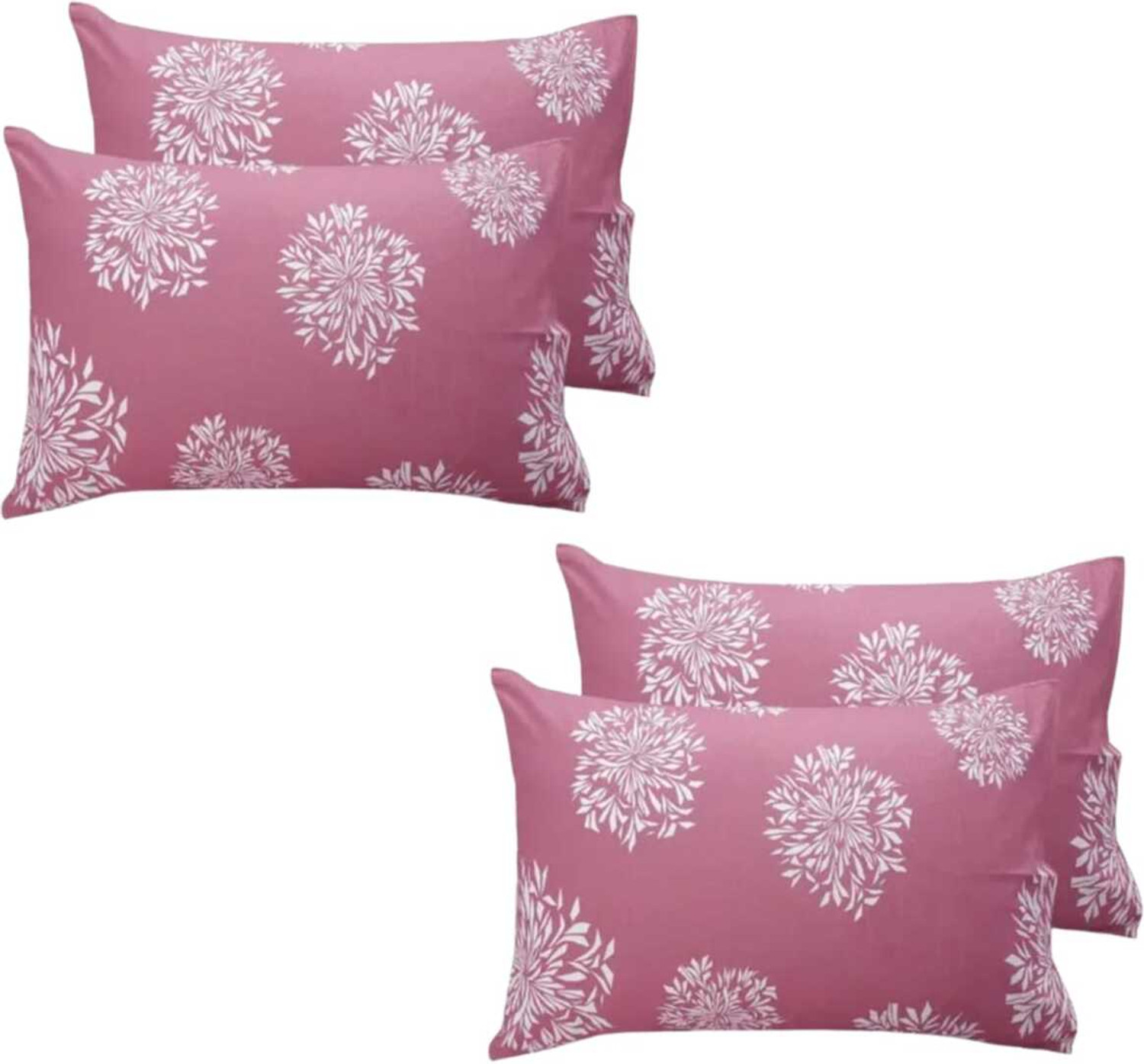 Image of NAZALEQA Microfiber Pillows Cover (40 cm*68 cm, Pack of 4, Peach, White)
