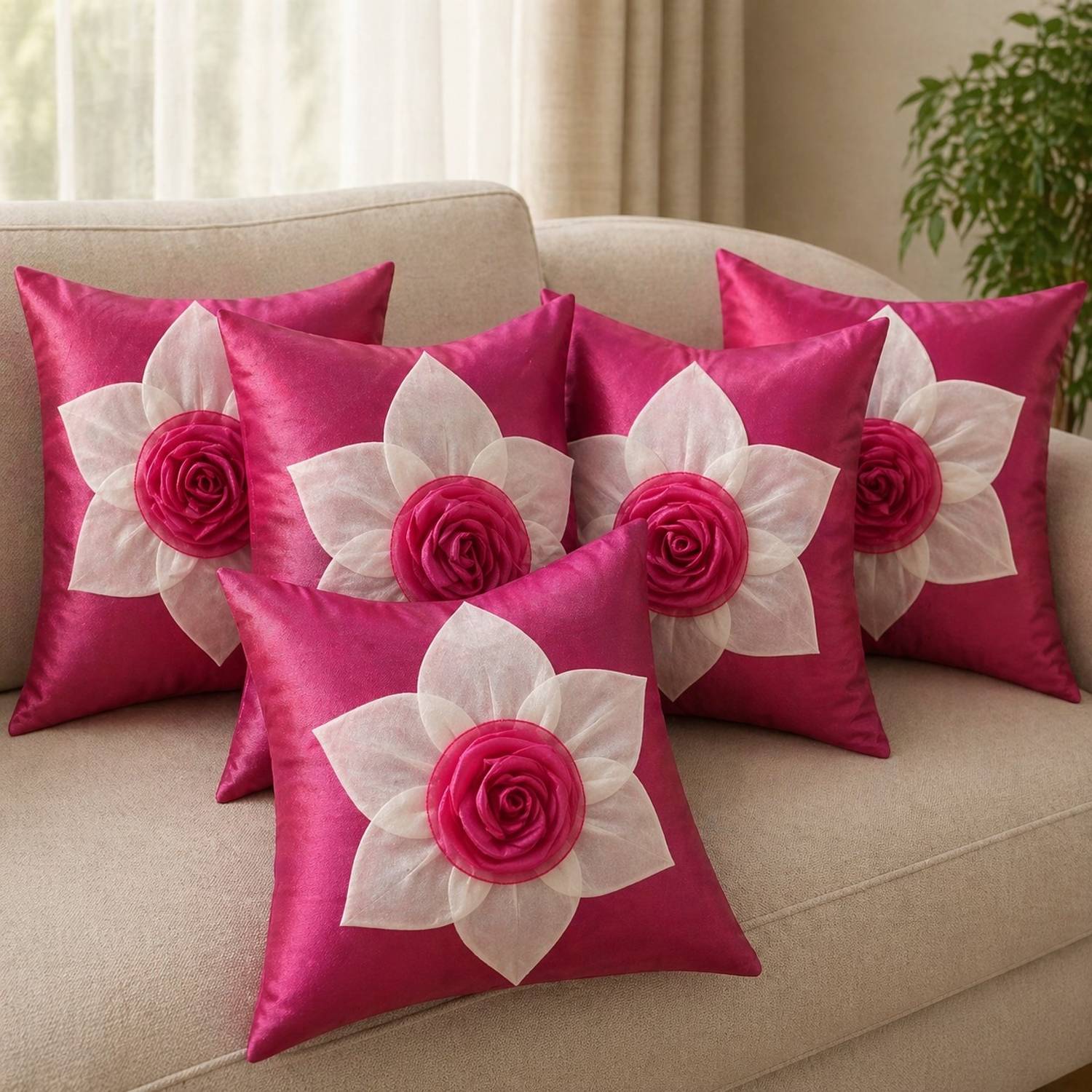 BOOSCART Silk Cushions & Pillows Cover