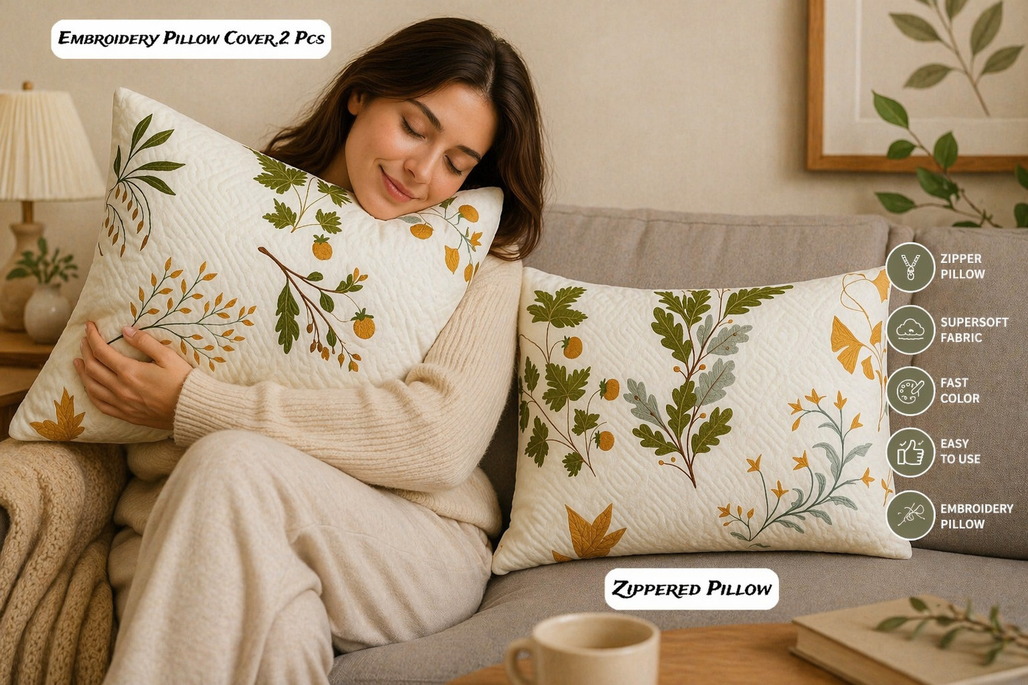 Image of Amrange Cotton Pillows Cover