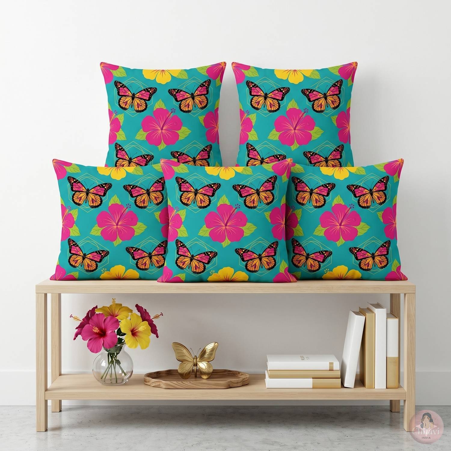 CHHAVI INDIA Microfiber Cushions Cover