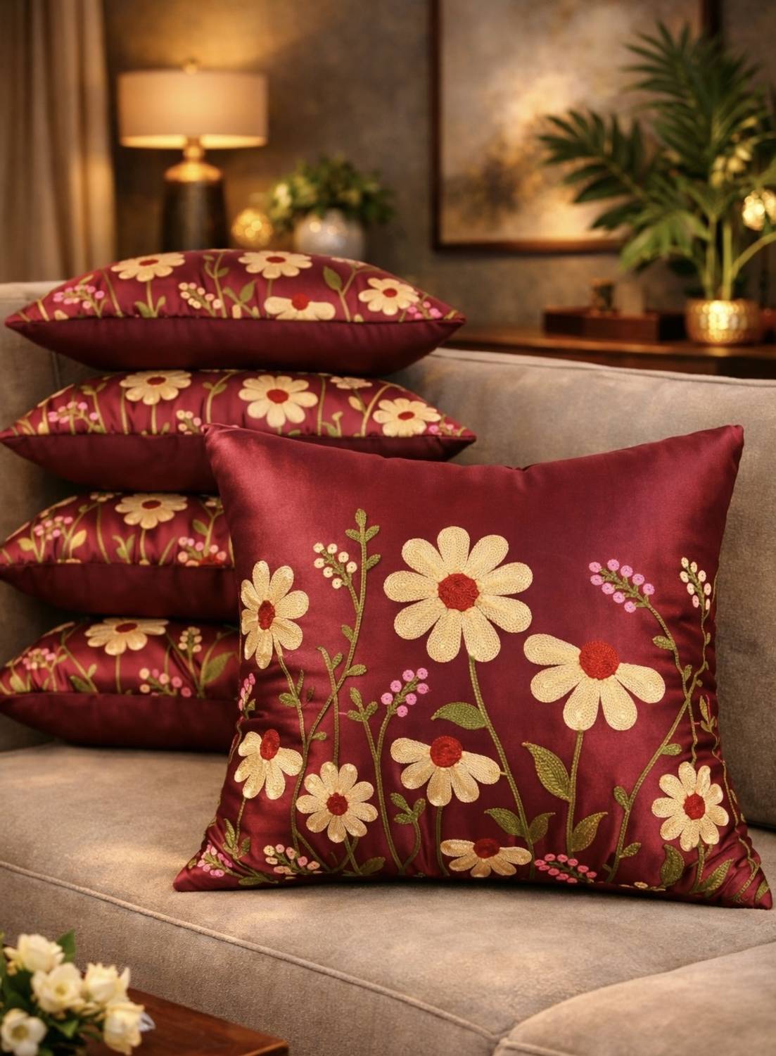 BOOSCART Satin Cushions & Pillows Cover