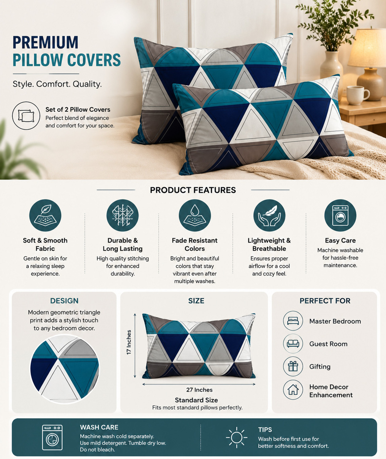 Image of Amrange Microfiber Pillows Cover