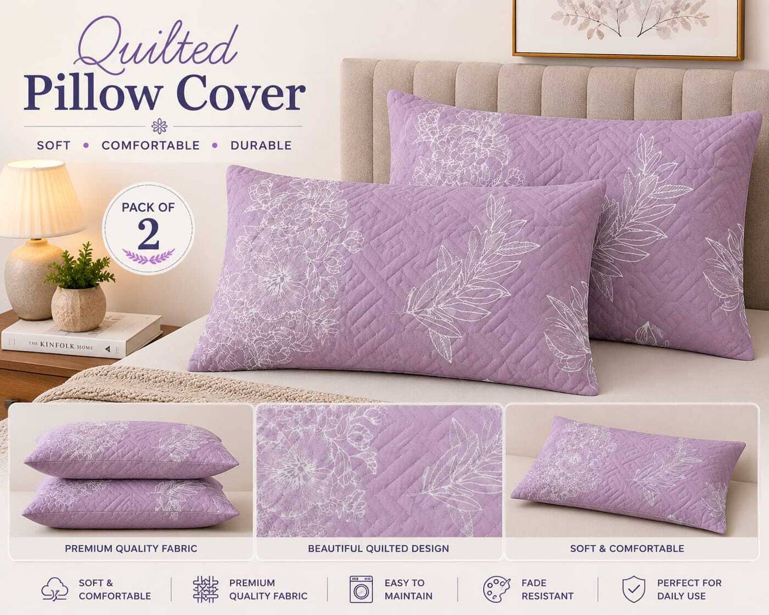ALPHA HOME Microfiber Pillows Cover