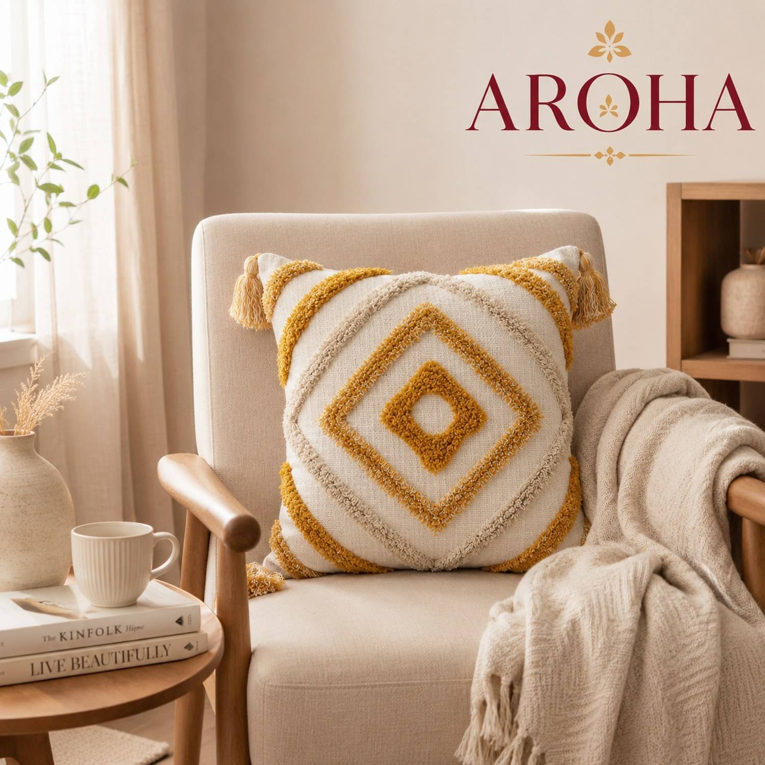 AROHA Jute Cushions Cover