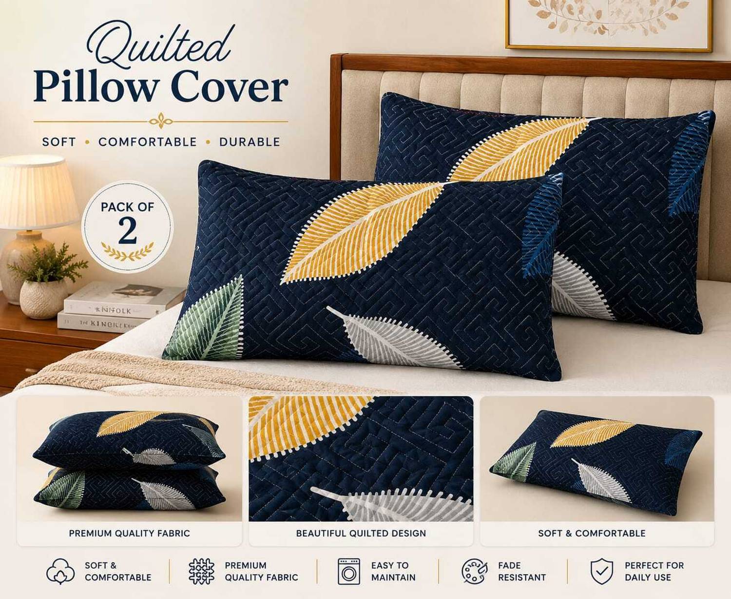 ALPHA HOME Microfiber Pillows Cover