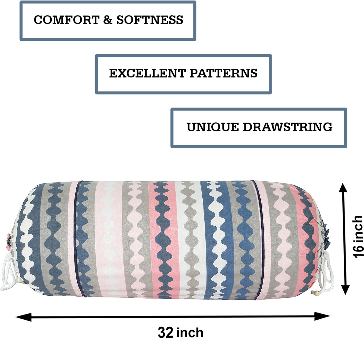 Image of KUBER INDUSTRIES Cotton Bolsters Cover