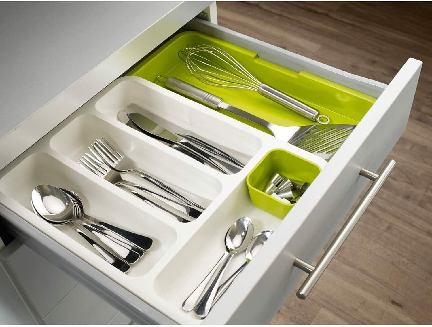 Image of kunjsale Cutlery Kitchen Rack Plastic Expandable Cutlery Tray Plastic Drawer Holder to Store Organizer for Kitchen,