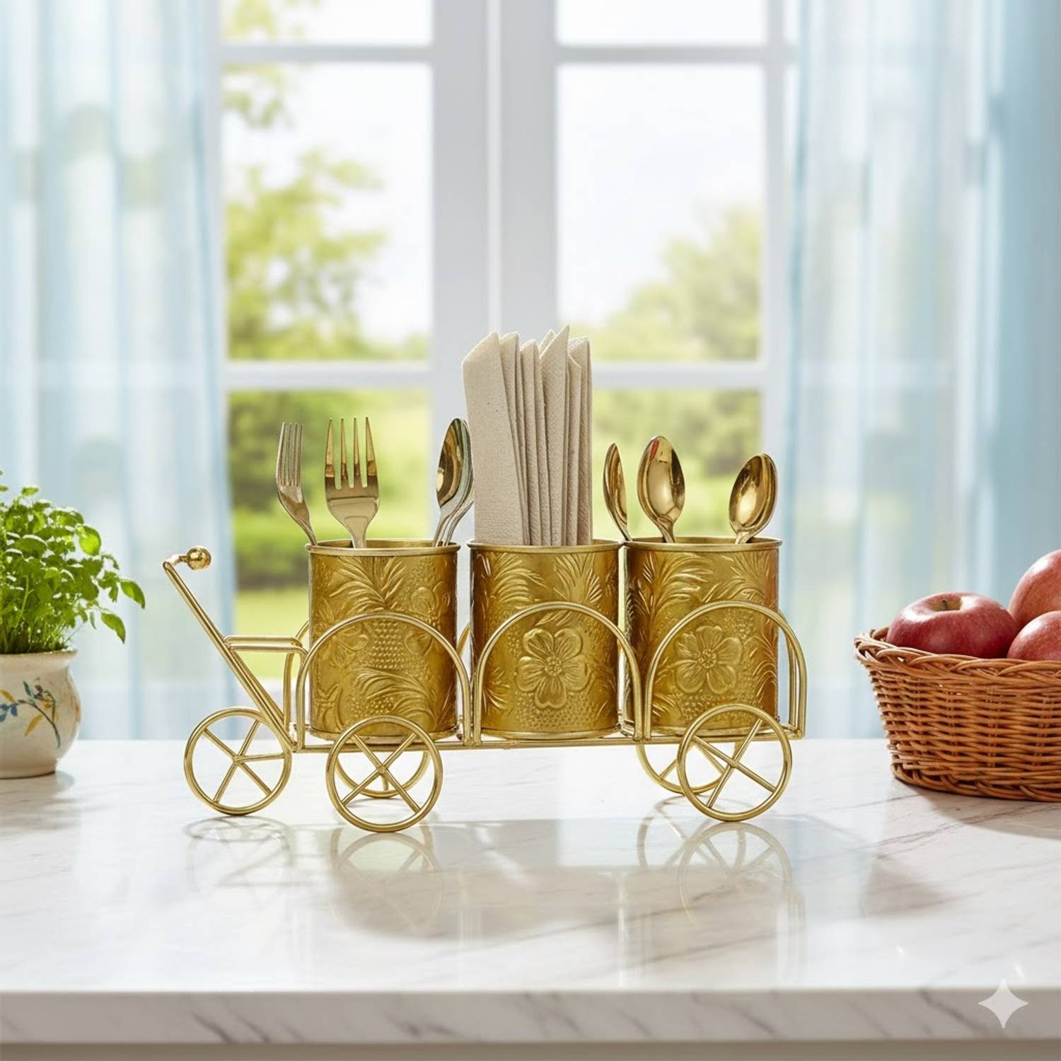 Aara Souq Cutlery holder stand (Cycle) Aara Souq Iron Cutlery Set