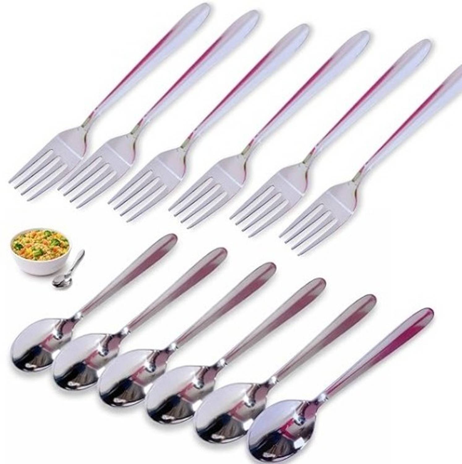 ARSCART Spoon & Fork Set|Mirror Finish Cutlery Combo for Dining, Kitchen & Restaurant Stainless Steel Cutlery Set