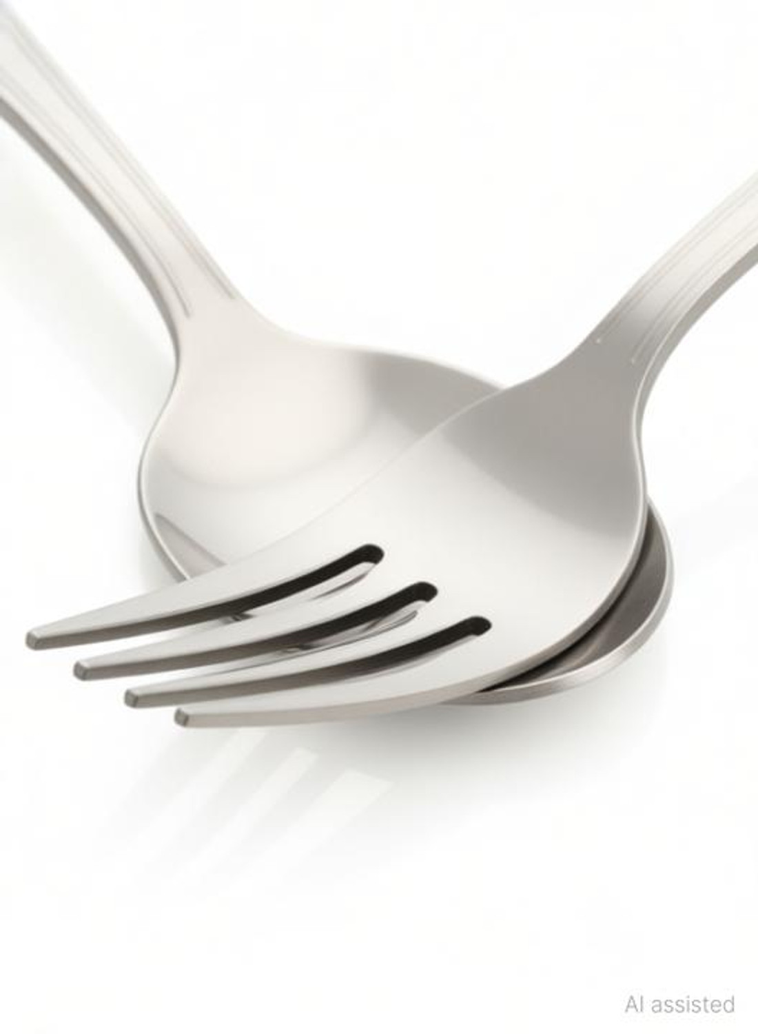 Image of VIJAY EXPORT Stainless Steel Table Spoon & Fork for Tea, Coffee, Sugar, Condiments & Spices - Set of 12 (Contains 6 Table Spoons, 6 Forks) Steel Cutlery Set