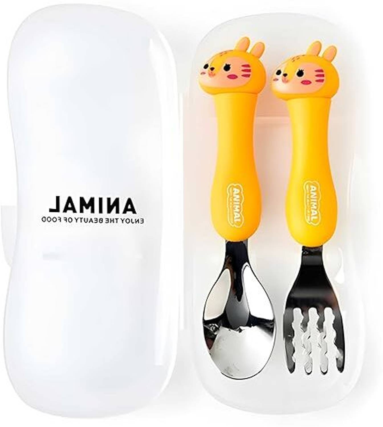 Bekner Stainless Steel Cutlery- Fork & Spoon Set with Travel Storage Box. (Multicolour) Stainless Steel Cutlery Set