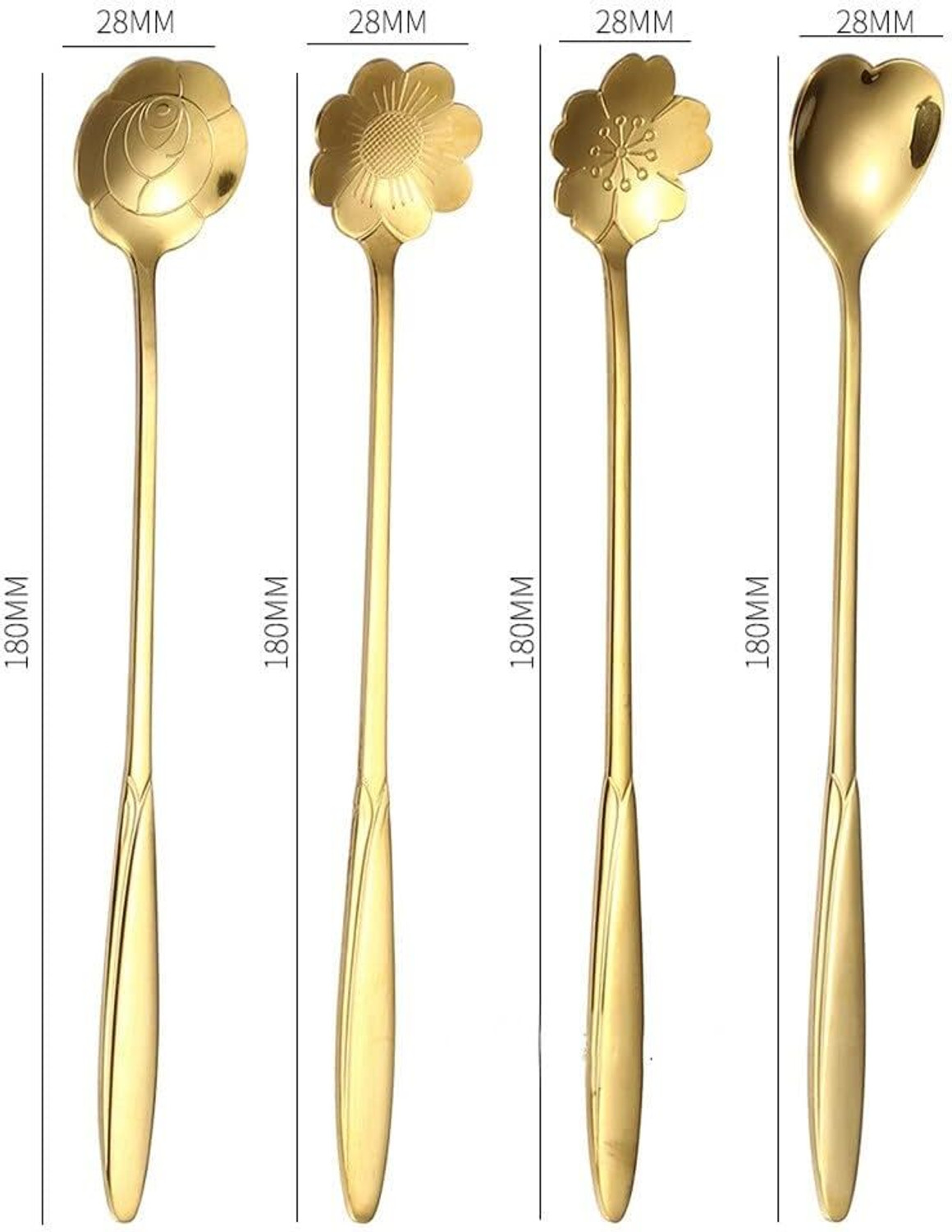 Image of PRYFIL Dessert Spoon Set for Coffee, Tea, Cake Pastry, Kitchen Tableware Steel Cutlery Set (Pack of 4)