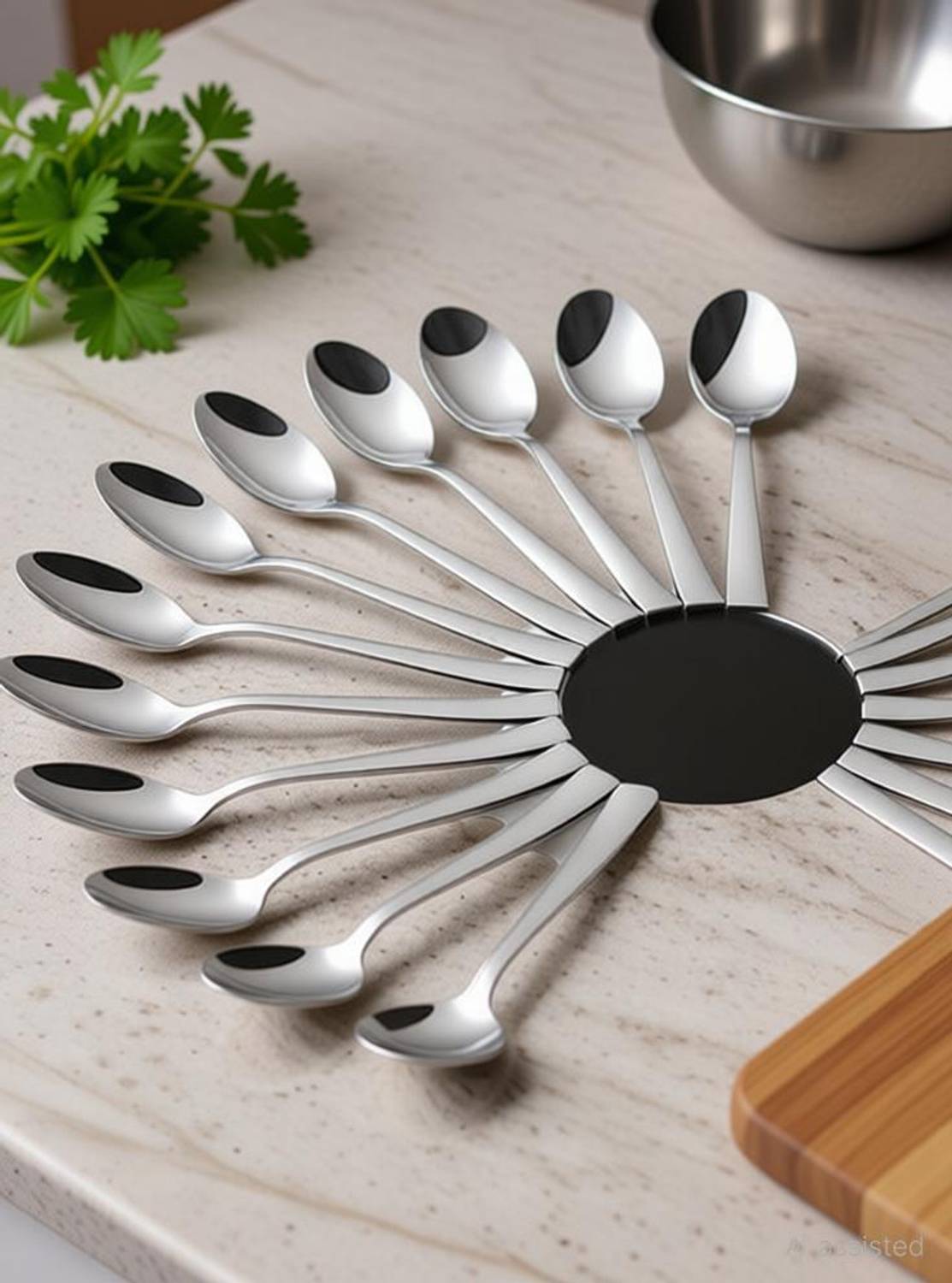 ARSCART Mirror polish Stainless Steel Measuring Spoon Set