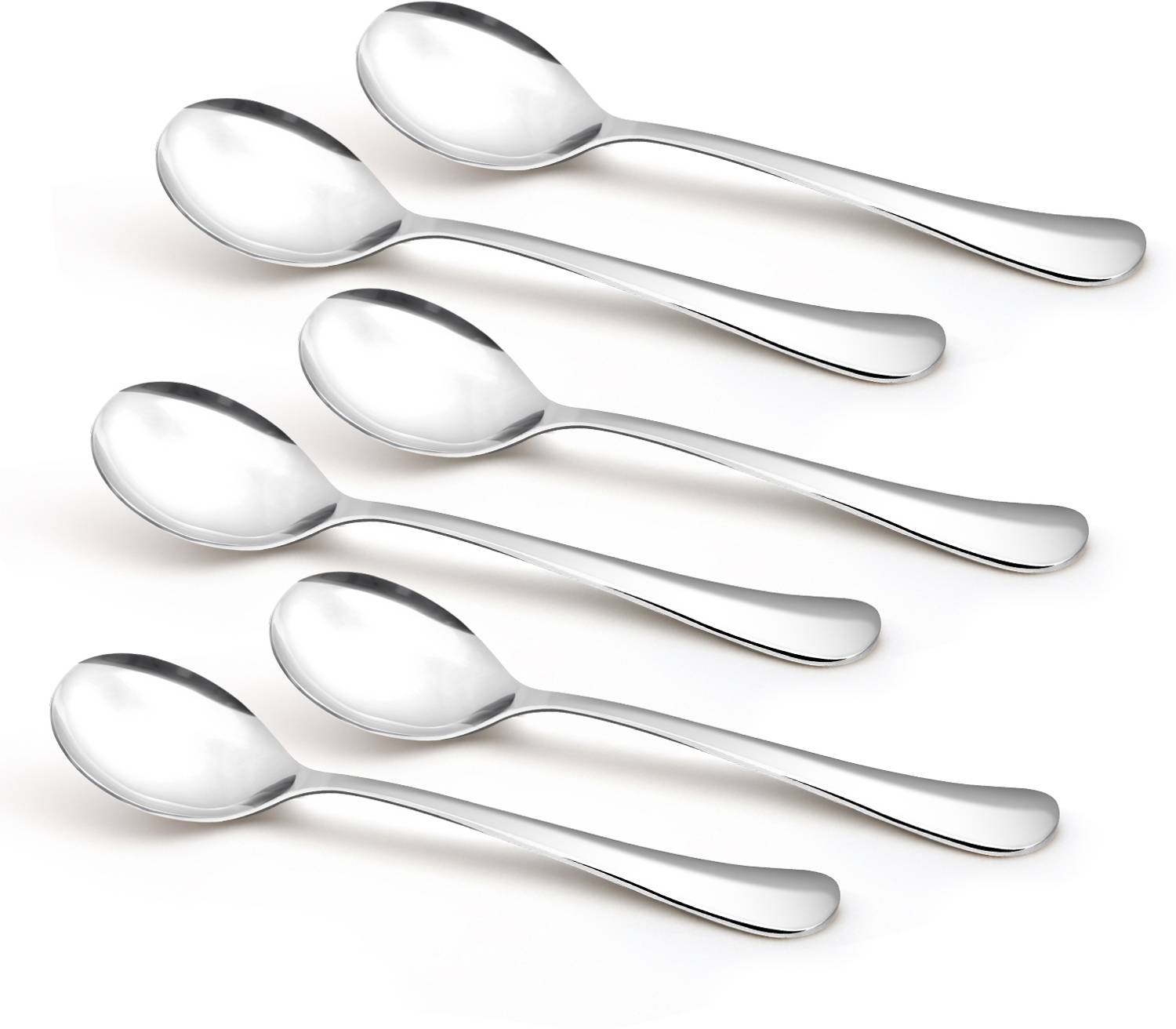 BERGNER BE Essentials Baguette Stainless Steel 6 Pcs Soup Spoon Set, 17cm Long, Stainless Steel Soup Spoon Set