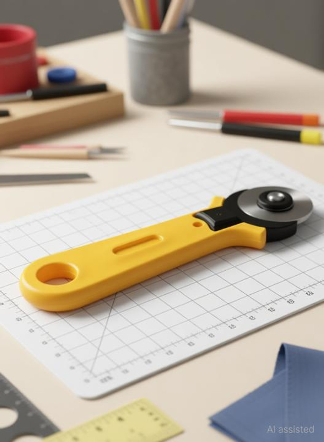 Image of Kandle Straight Handle Rotary Cutter Rotary 28mm Fabric Cutter Rotary Tool Nipper