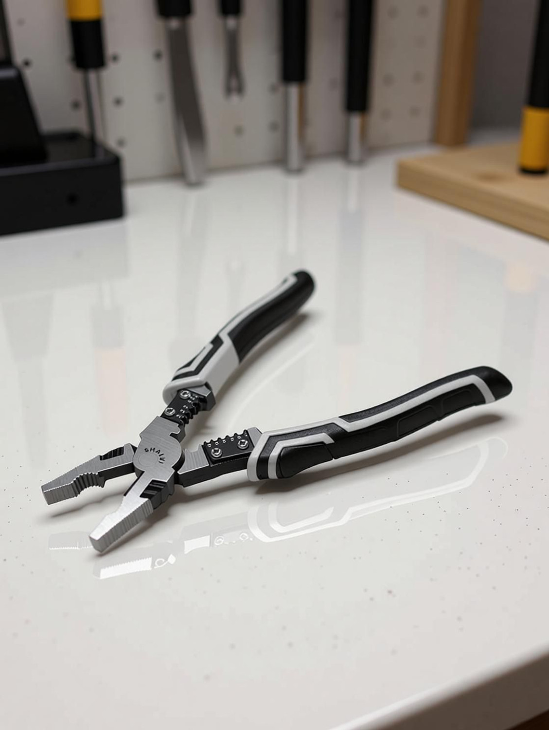 Image of HEYMAK Professional Electric Wire Cutter Stripper Made Multipurpose Lineman Plier with Gripping, Wrench, Cutter, Crimping Wire Cutter