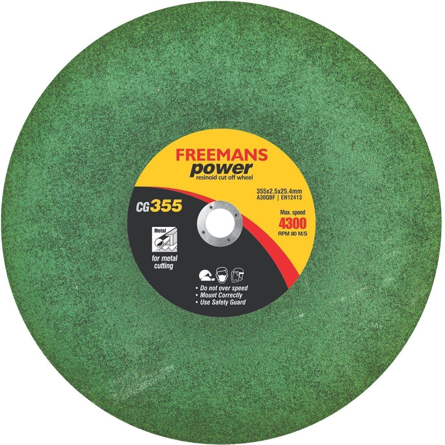 Image of FREEMANS CG355 Power Green Cut Off Wheels 14-Inch (Set of 5 Pieces) Metal Cutter