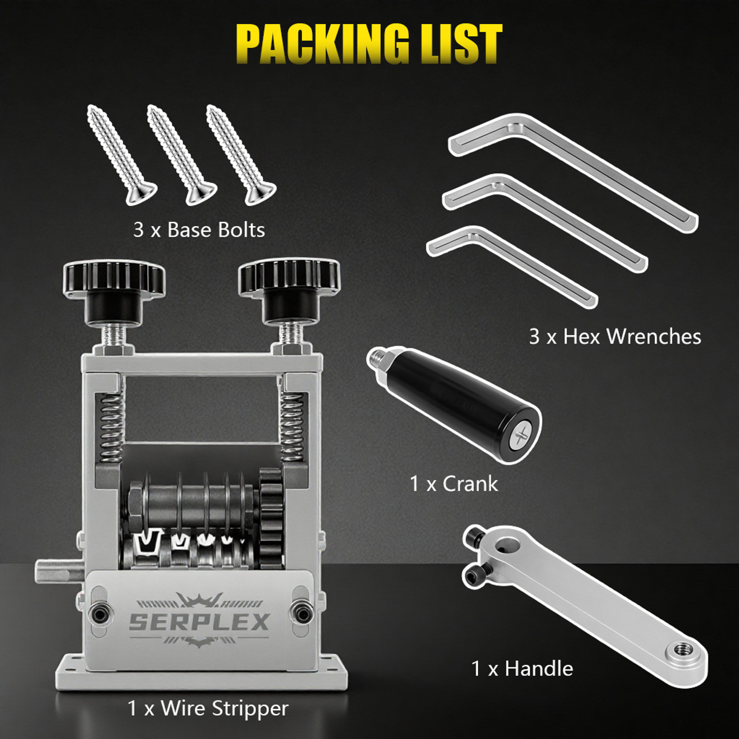Image of HASTHIP Multi Cable Stripping Tool 6 in 1 Manual Wire Stripper Multi Cable Stripping Tool with Hand Crank 6 in 1 Manual Wire Stripping Device Wire Cutter
