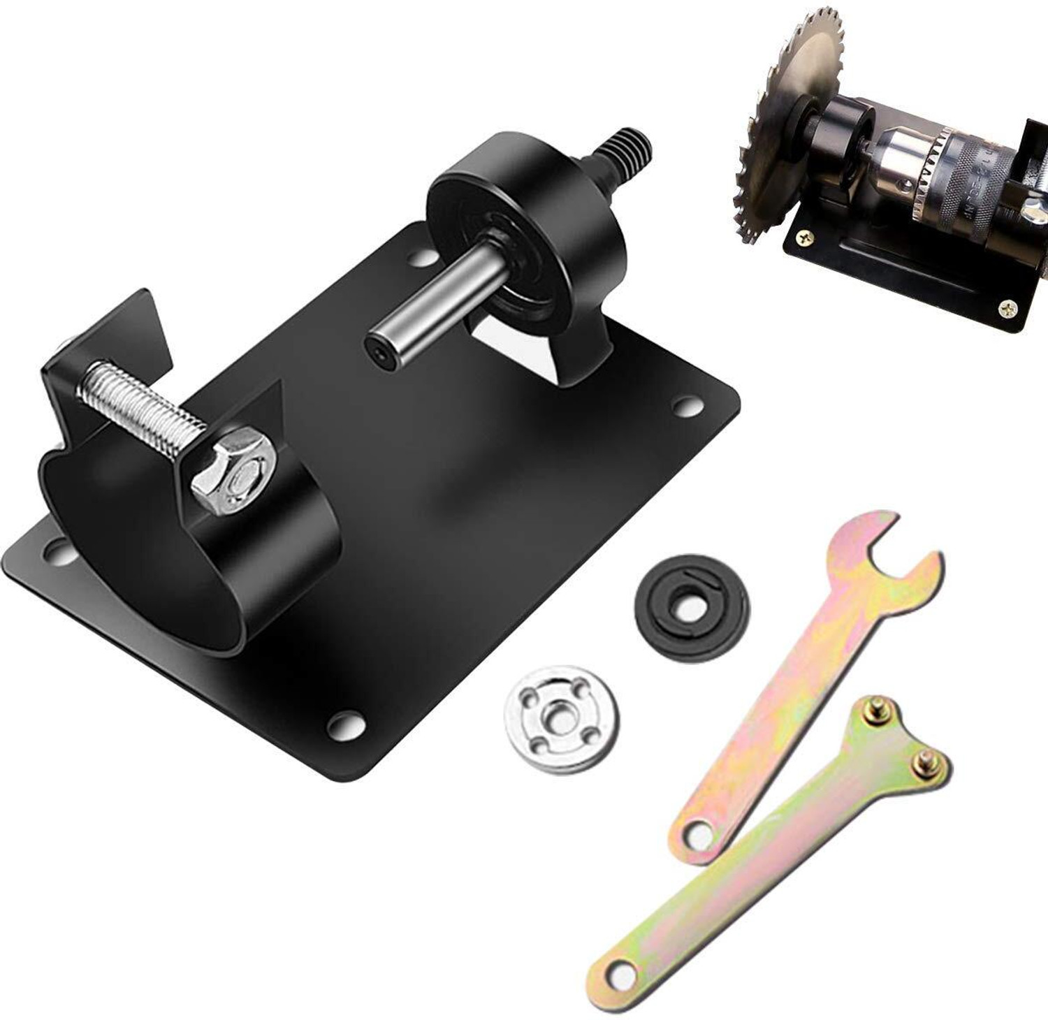 Image of AASONS Bracket Drilling Machine Base Set, Woodworking With 5 Wheels Wood Cutter
