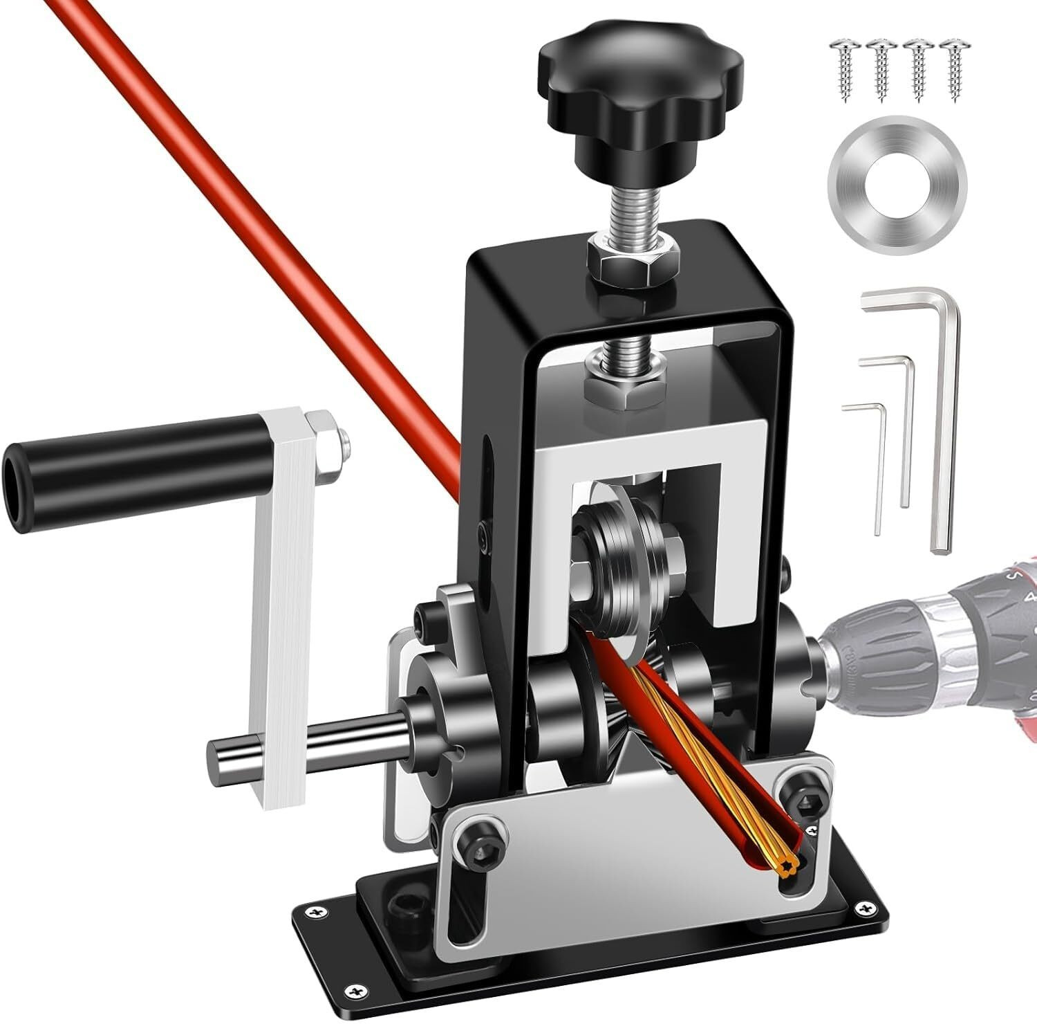 Image of JEKEMI Manual Wire Stripping Machine ,Tool for 0.04 inch-1 inch Scrap Wire Stripper Tool for Scrap Copper Recycling Wire Cutter