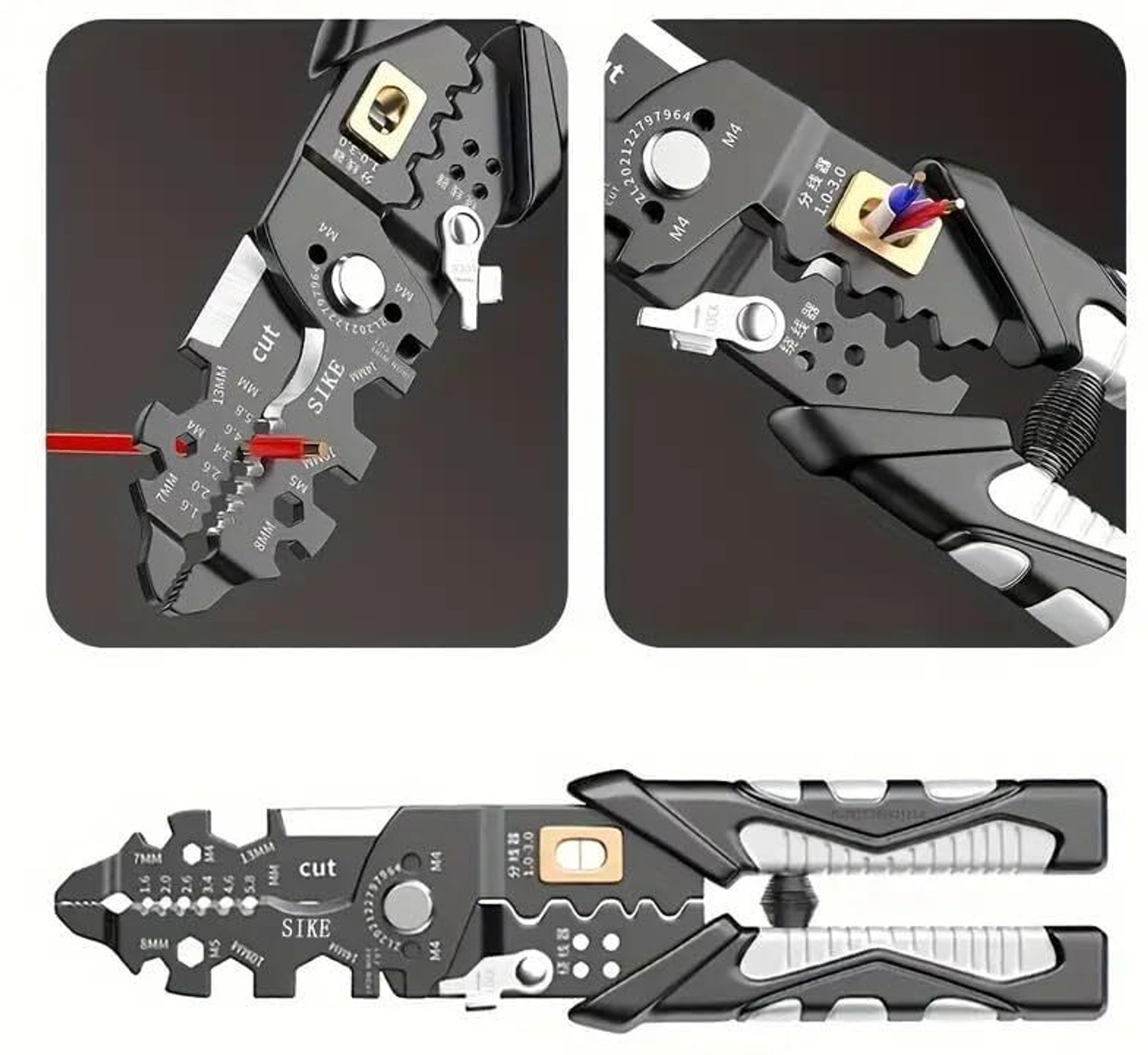 Image of REVATAKG Wire Stripper and Cutter Pliers Tools For Electricians 25-in-1 Multifunctional Wire and Cable Stripping, Cutting, Winding, Crimping Precision Wire Cutter