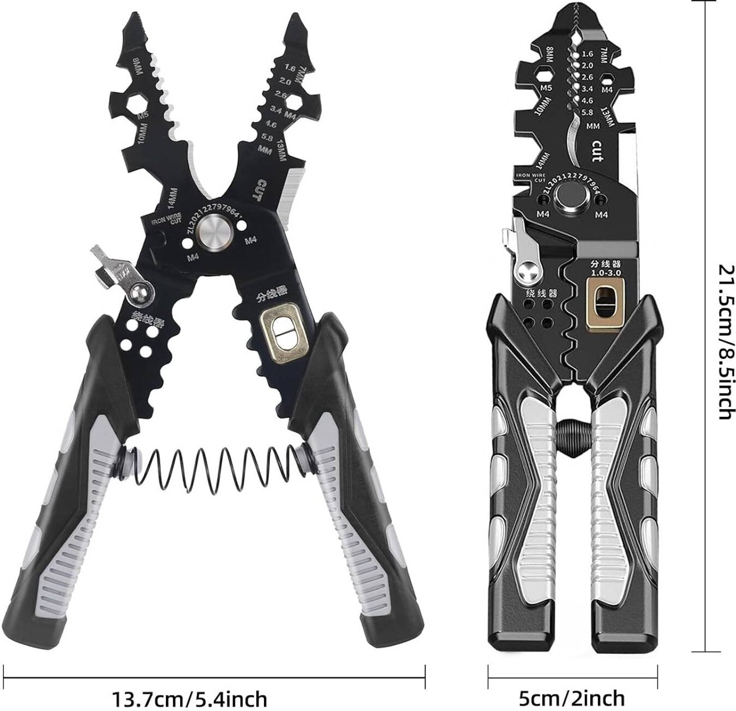 REVATAKG 25-in-1 Multifunctional Wire Stripper and Cutter Pliers, 8 - Image 3