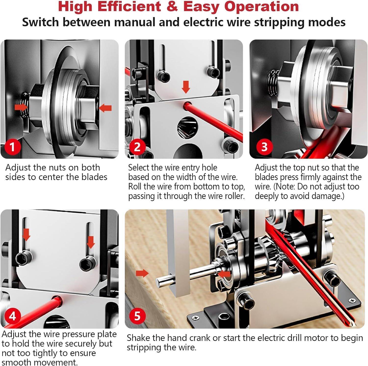 JEKEMI Manual Wire Stripping Machine 0.04”-1” - Image 3