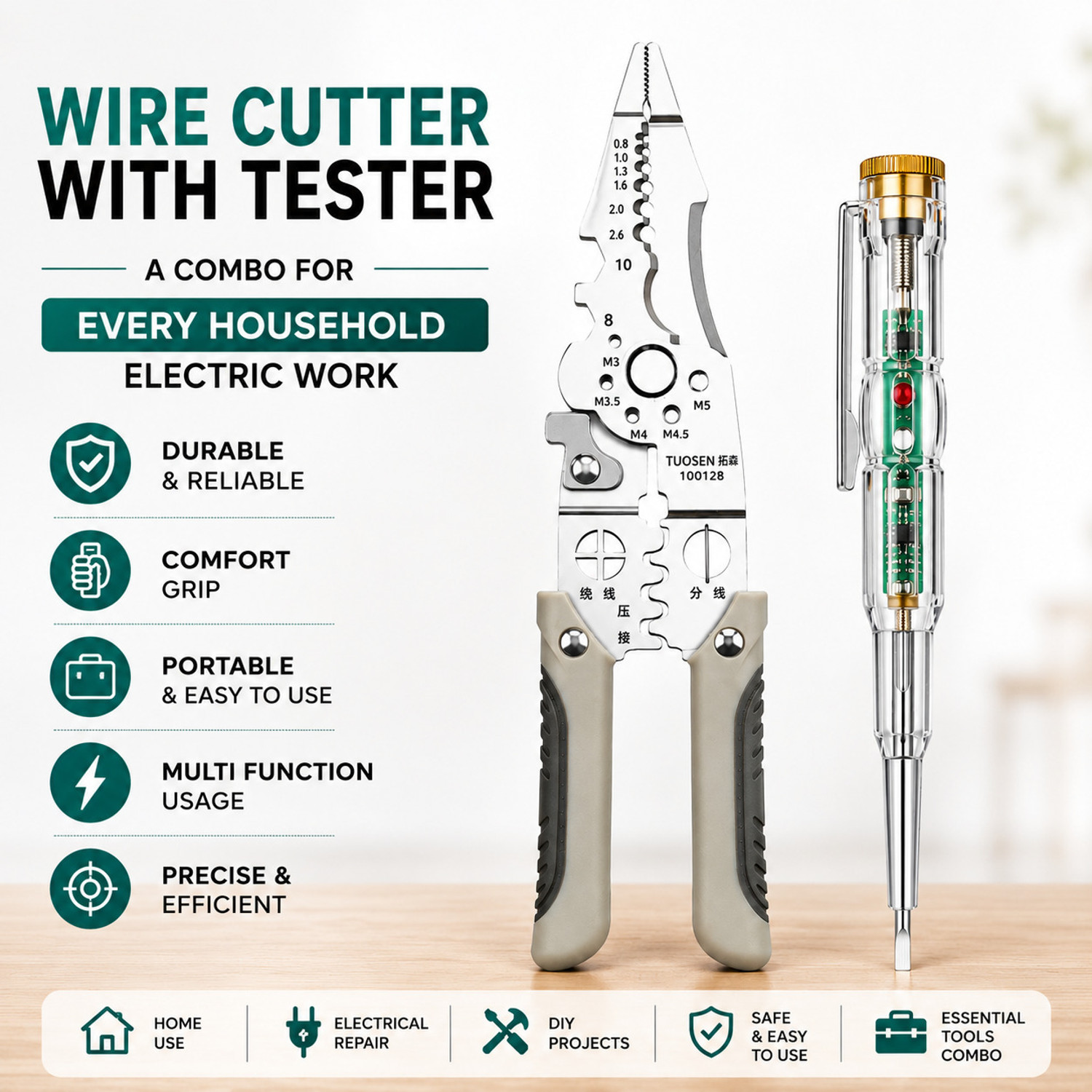 Image of AMBDDED 9 in 1 Wire stripper and Cutte PowerStrip Pro Wire Stripping and Crimping Tool Wire Cutter