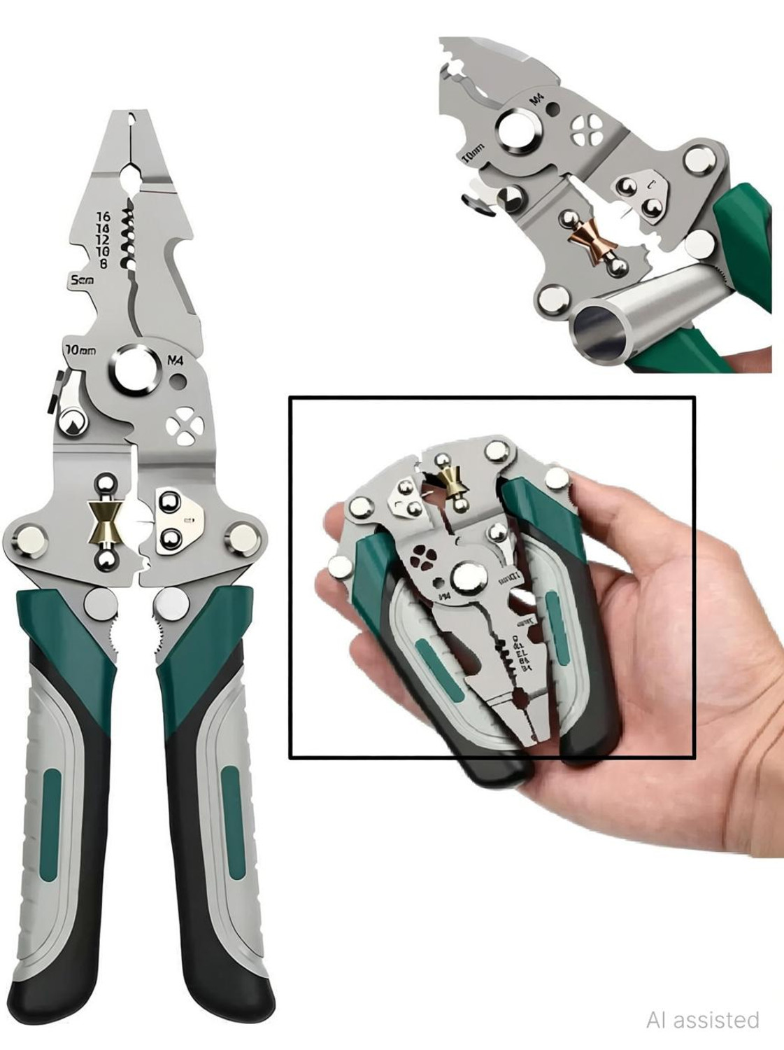 Image of Zwhites 7 in 1Electric Cable Stripping Cutting Cable Stripper and Crimping Wire Cutter