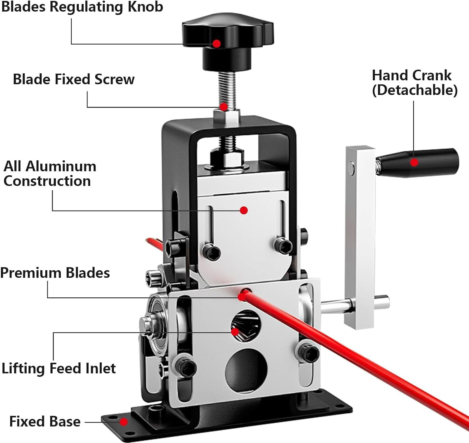 Image of JEKEMI Manual Wire Stripping Machine ,Tool for 0.04 inch-1 inch Scrap Wire Stripper Tool for Scrap Copper Recycling Wire Cutter