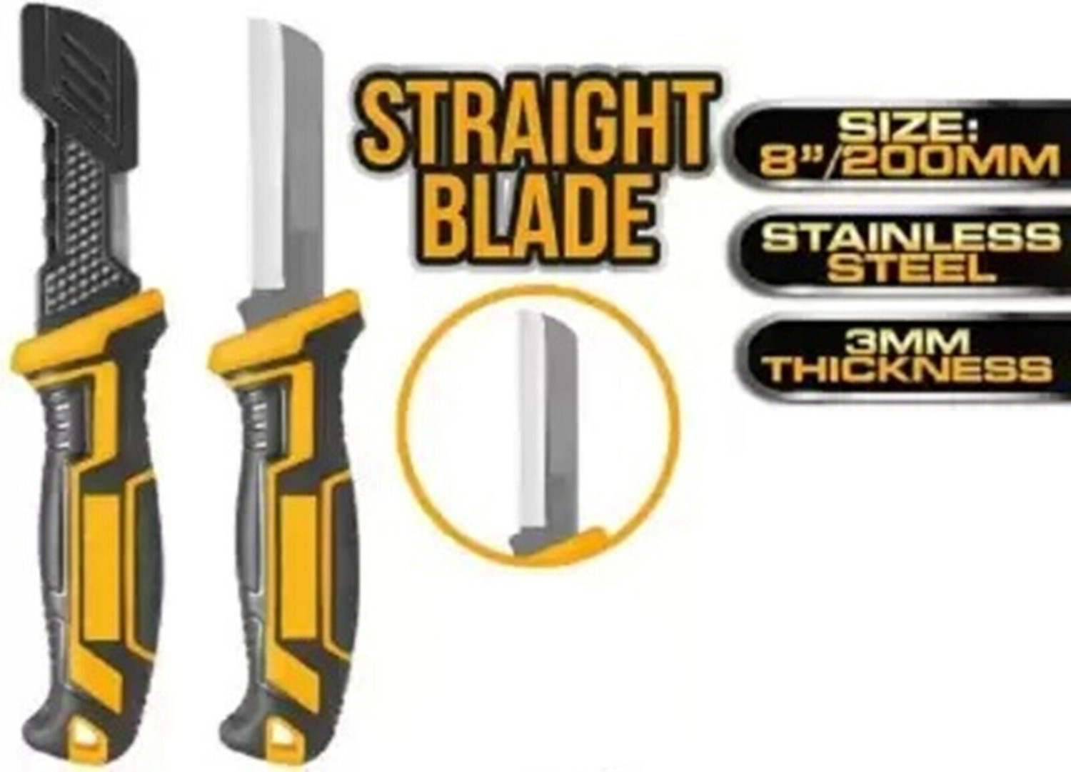 Image of INGCO Cable Stripping Knife with Plastic Protective Cover 3mm Thk Blade Length 200mm MULTIPURPOSE Knife HPK82101 Wire Cutter