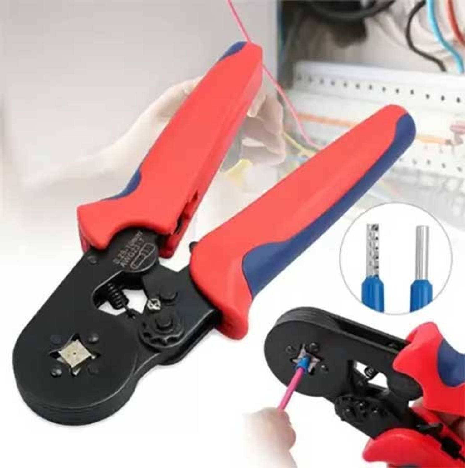 atozshop11 HSC8 HSC8 6-4A AWG23-10 Ratcheting Ferrule Crimper Plier Auto Ratcheting Ferrule Crimper Plier Manual Crimper Wire Cutter