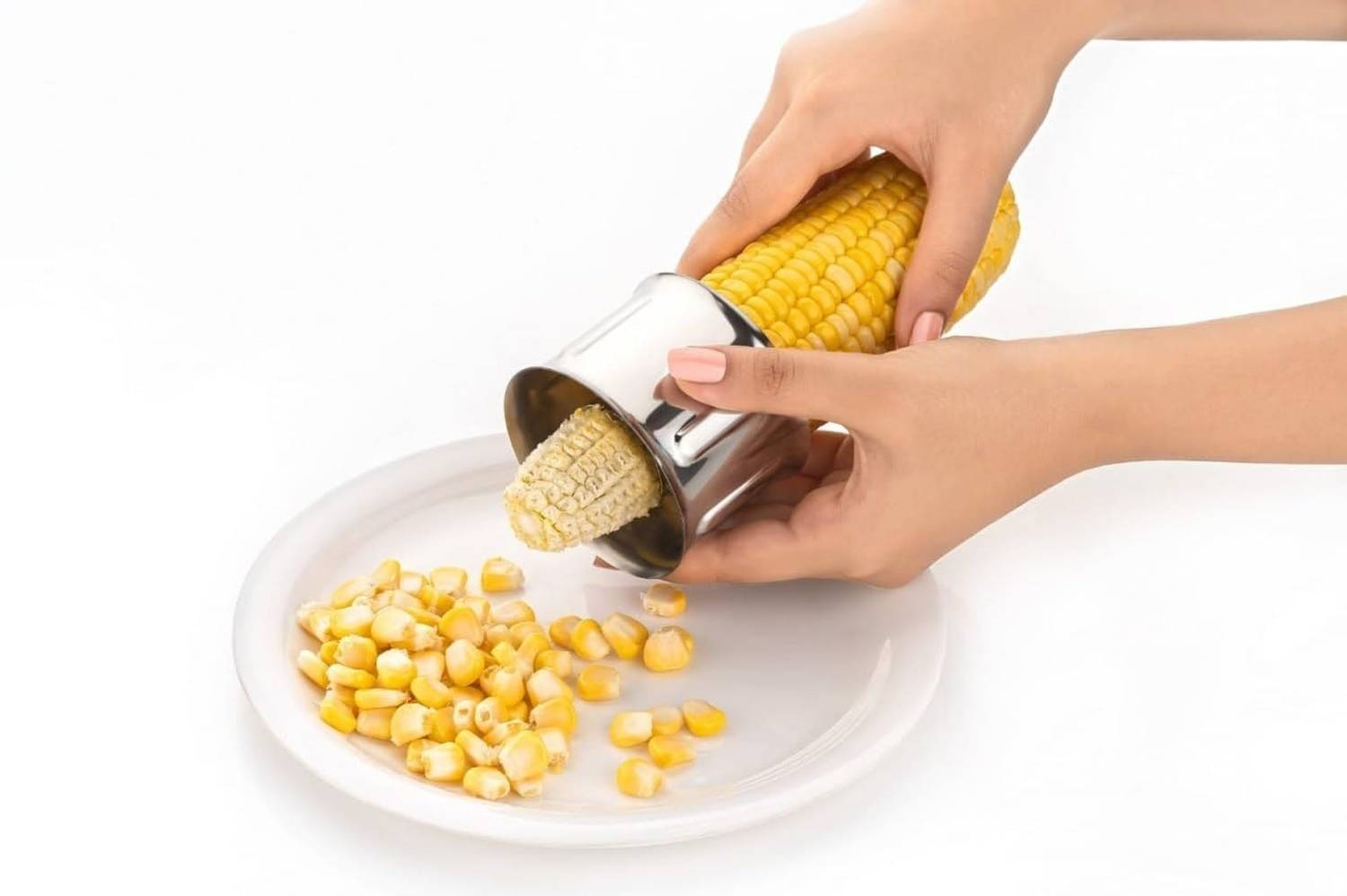 CozyCrest Corn Stripper Remover with Stainless Steel Blades Kitchen Gadgets Set (Set of 2) Metal Cutter