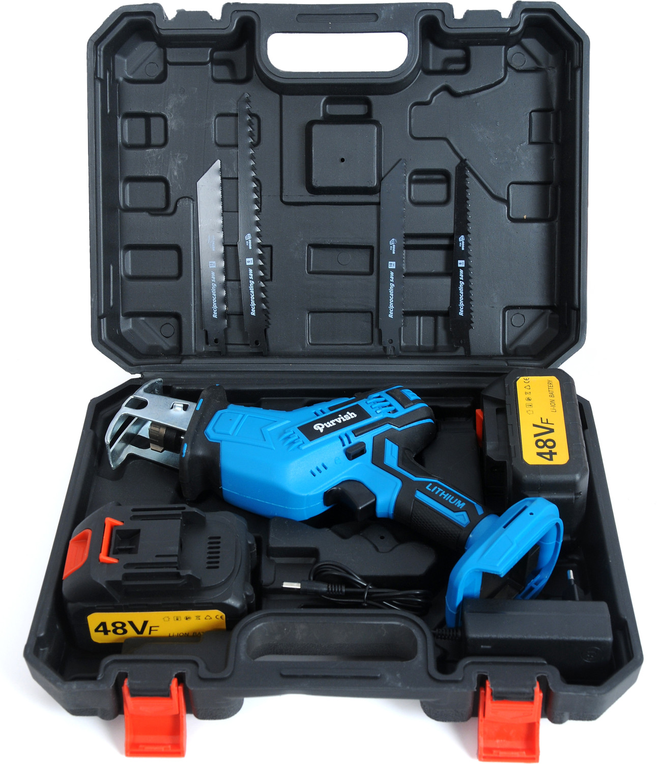 Image of purvish Cordless Reciprocating Saw | Cordless Jig Saw | 3000 RPM | With Blade for Renovation, Farming, Metal Cutter, Plastic Cutting and Wood Cutter